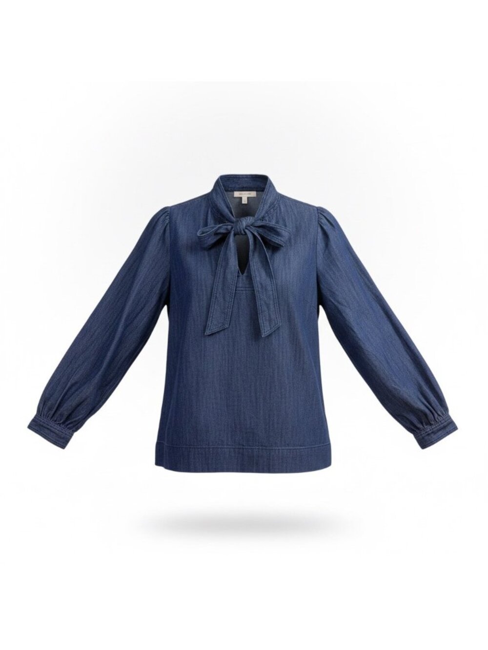 LOFT Womens Navy Long Sleeve Tie-Neck Blouse Lightweight Stylish Top Size XL